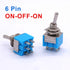 Taiss 10pcs DPDT Mini Toggle Switch - 6-Pin 3 Position ON/Off/ON, 6A 125V MTS-203