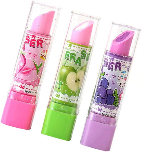balacoo 8Pcs Pencil Erasers Lipstick Eraser, Novelty Rubber Eraser for Children Kids Students