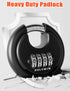 DELSWIN 4 Digit Combination Disc Padlock with Hardened Steel Shackle for Sheds, Storage Units, School Gym Lockers