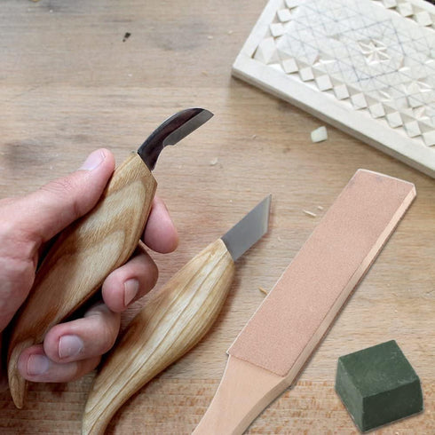 Utoolmart Double Side Leather Strop for Knife Sharpening, 1.7" by 10.8" Stropping Block
