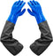 Haiou Long Rubber Gloves, Elbow Length Chemical Resistant with Cotton Lining, 25 inches, Large