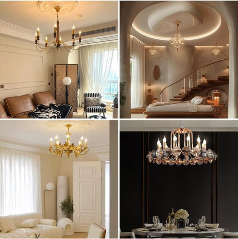 DXMKOP Bulb, CA10 60W E12 Bulbs 120V Dimmable(6PACK) Candelabra Flame Tip Frosted,Frosted Flame Tip Chandelier Light