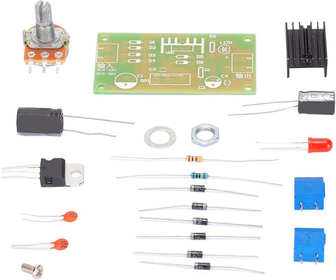 Walfront LM317 Adjustable Regulated Power Supply DIY Kit, ABS Board for School Education Lab