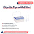 200ul Universal Filter Pipette Tips with Box, RNase/DNase Free & Pyrogen Safe, 96 Tips/Rack, 10 Racks