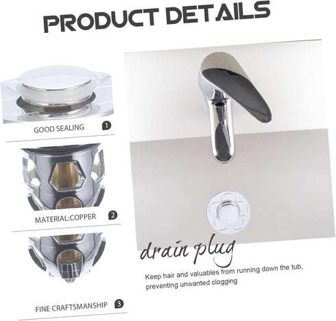 Veemoon Stylish Basin Drain Strainer - Spring Core Vanity Stool with Flip Board for Pool Use