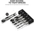 NEIKO 11401A 6 Piece Brad Point Drill Bit Set, Stubby for Wood, 1/4" Quick Change Hex Shank