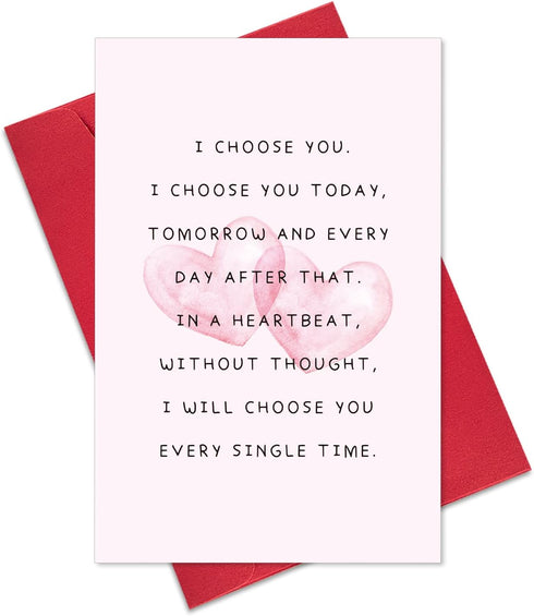 Ogeby Cute Valentines Day Card Gifts for Boyfriend Girlfriend, Sweet Anniversary Cards