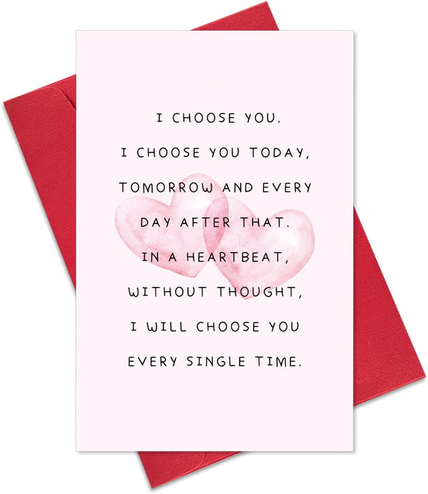 Ogeby Cute Valentines Day Card Gifts for Boyfriend Girlfriend, Sweet Anniversary Cards