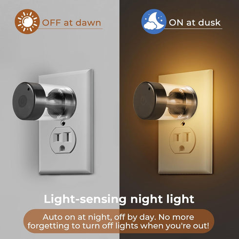 GEPLAD 2 Pack Dimmable 3-Color (3000K-5000K) Dimming100%-10%, IP65 LED Night Light,Touch Control & Temperature Plug