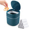 Mini Desk Trash Can with Lid, 0.5 Gallon Blue Plastic Covered Waste Basket with 180 Trash Bags