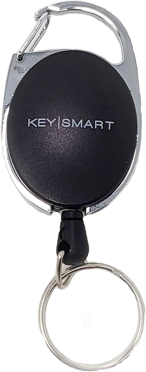 KeySmart Retractable Carabiner, Belt Clip Key Ring and Snap Badge Reel (1-Pack), Durable Badge Holder