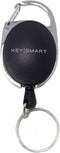 KeySmart Retractable Carabiner, Belt Clip Key Ring and Snap Badge Reel (1-Pack), Durable Badge Holder