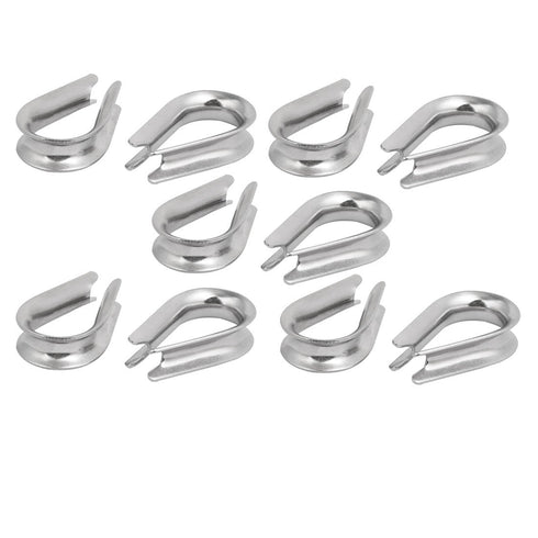 uxcell 8mm 5/16inch Standard Stainless Steel Wire Rope Cable Thimbles, 10 Pcs