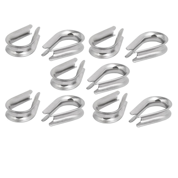 uxcell 8mm 5/16inch Standard Stainless Steel Wire Rope Cable Thimbles, 10 Pcs