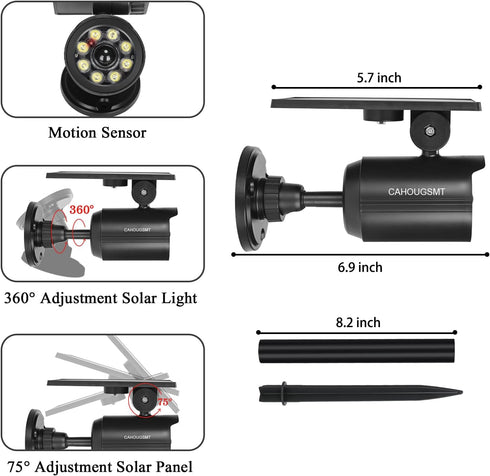 2000LM IP67 1 Pack Solar Motion Lights Outdoor Security Flood Lights Waterproof Spot Lights for Yard Porch Garage