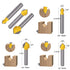 Yakamoz 6Pcs Carbide 90 Degree V-Groove and Round Nose Groove Router Bit Set, 1/4" Shank Woodworking Tool