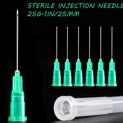 100 Pack 21Ga 1 Inch Stainless Steel Dispensing Lab Tools for Scientific Labs, Measuring and Refilling