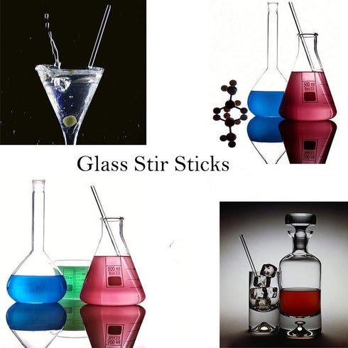 Lab Glassware Set, 5pcs Thick Glass Graduated Beaker, 4pcs Glass Measuring Cylinder, Pipettes, Stirring Rods, Cleaning