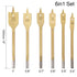 uxcell Spade Drill Bits for Wood, Paddle Flat Bit, 10 12 16 18 20 25 mm Hex Shank, High Speed Steel 6in1 Set