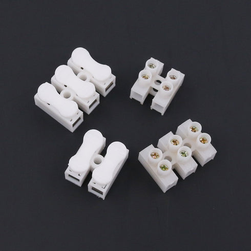 100Pcs 2P CH2 + 3P CH3 Quick Connector Spring Wire Connector - Screw Terminal Barrier Block for LED Strip Light Wire
