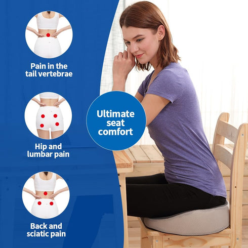 Pacico Memory Foam Seat Cushion for Office Chair, Home Chair, Car Seat, Airplane, Wheelchair, Pain Relief for Long