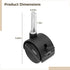 Vestamore 5 2 for Rolling Cart and Shop Vac Accessories, Pcs Stem Caster Wheels, in Mini Crib Wheels with Brakes