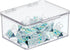 mDesign Small Plastic Home Office Storage Organizer Box with Hinged Lid for Desktops - Holds Pens, Pencils, Sticky