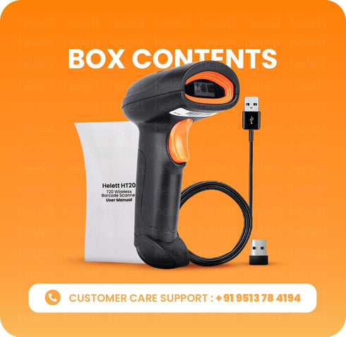 helett HT20 2.4GHz 2D 1D Wireless & Barcode Scanner (QR Code & Barcode) Wired & Wireless(Rechargeable) Connectivity |