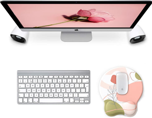 Mouse Pad Wrist Support, Ergonomic Gel Mouse Pad with Wrist Rest, Comfortable Computer Mouse Pad for Laptop, Pain Relief Mousepad with Non-Slip PU Base (Rose) by eulps