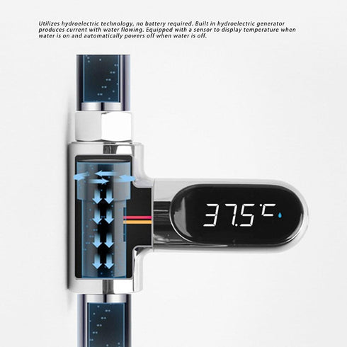 Hamwesh 360 Shower Thermometer, LED Digital Display Rotating Screen Instant Read Water Temperature Gauge