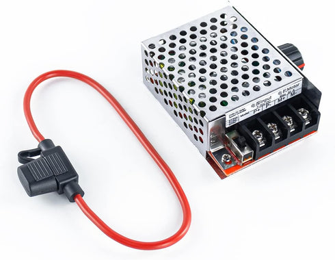 PWM Motor Speed Controller DC 7-70V 30A for 12V 24V 36V 48V with 30 Amp Fuse