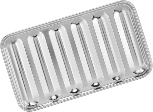 Purokise 6 Sausage Mould, Stainless Steel Sausage Mould with Lid Cavity Hot Dog Mold Baby Food Supplement Meat Sausage