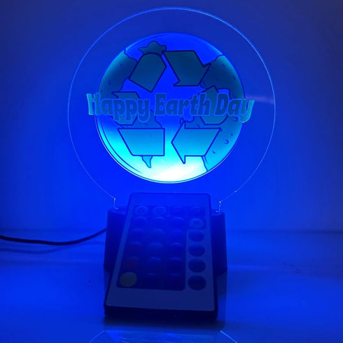 16 MIRROR MANIA Happy Earth Day Globe LED Night Light Table Lamp Featuring Color Changing Options - Custom Gift
