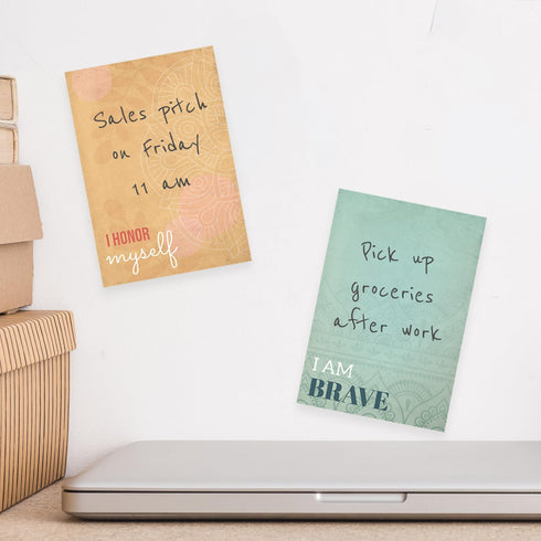 Motivational Affirmation Sticky Note Pad Assortment / Set of 5 Multicolor Note Pads / 4" x 6" / 50 Sheets Per Pad