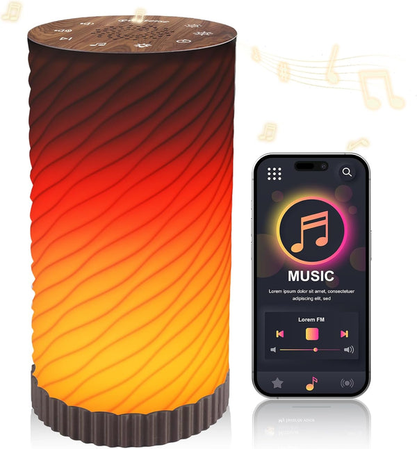 Printerst Touch Bedside Lamp with Sound Machine for Adults, Dimmable Night Light for