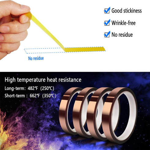 Heat Tape for Sublimation Transfer - Adhesive Thermal Transfer Tape, No Residue, 4 Rolls 10mm x 33m (108ft)