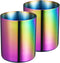 Lidwot Set of 2 Rainbow 304 Stainless Steel Mirror-Polished Round Pen Holder Nordic