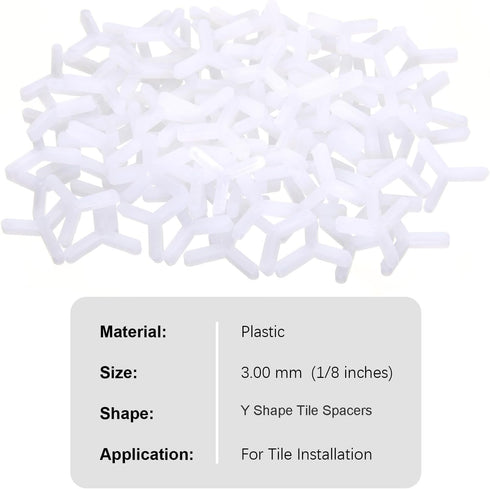 Cosmos 600 Pcs 1/8’’ 3mm Tile Spacers for Ceramic Wall Floor Tile Installation, Wall Plastic Tiling Tools (Y-Shape)