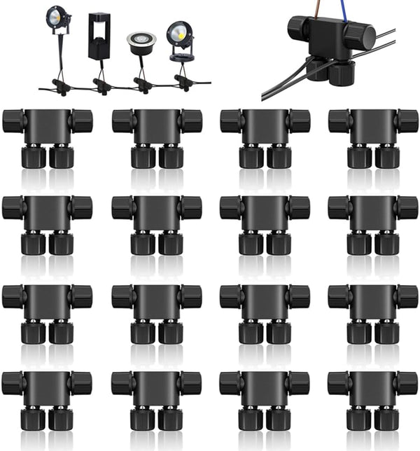NETEHA 16 Pack Low Voltage 12-18 Gauge Wire Connectors for Landscape Lighting, Pathway
