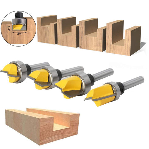 Wolfride 1/4-Inch Shank Door Hinge Router Bit Set - Template Flush Trim, Hinge Mortise, Bottom Cleaning Router Bit