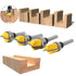 Wolfride 1/4-Inch Shank Door Hinge Router Bit Set - Template Flush Trim, Hinge Mortise, Bottom Cleaning Router Bit