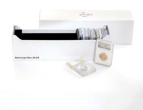 Lighthouse - Storage Box SL 25 for 25 Coin Slabs, Includes PCGS, NGC, ANACS with Corrosion Protection