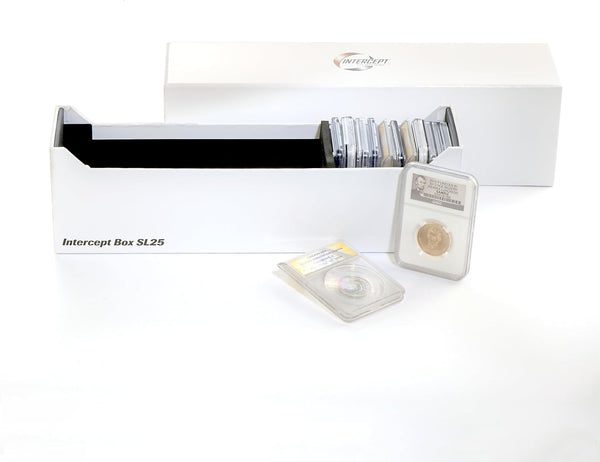 Lighthouse - Storage Box SL 25 for 25 Coin Slabs, Includes PCGS, NGC, ANACS with Corrosion Protection