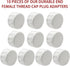 10-Pack 3/4" White PVC Pipe Fittings End Female Thread Cap Plug Adapters for Plumbing Applications, Easy Install