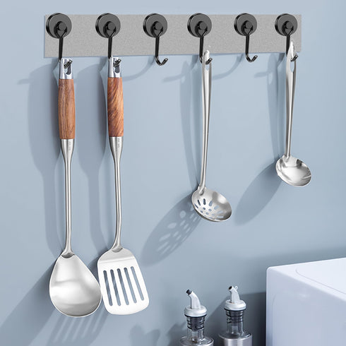 DIYMAG 8 Pack Black Magnetic Hooks, 80LBS Heavy Duty Strong Magnet Hooks with Metal Hanger for Home Kitchen Office