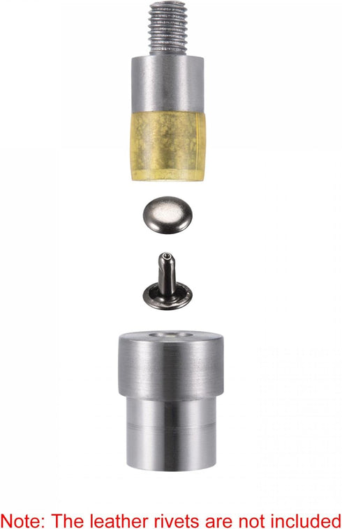 uxcell 9mm Rivet Setter Punch Dies Fasteners Tool Set - Hand Press Machine Stud Carbon Steel and Rubber