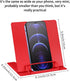 MSDADA Small Desk Book Stand: Adjustable Metal Cookbook Holder for Recipes and Textbooks (Red)
