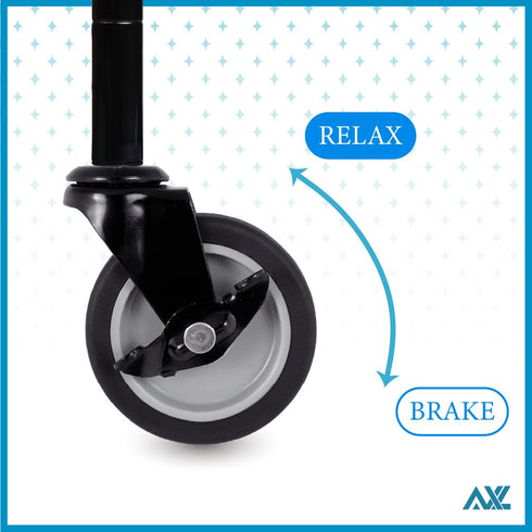 3 Inch 3/8"-16 1-1/2 (Set 4, Caster Wheels, x Threaded Stem Casters with Brake, TPR Rubber Stem Caster Wheels, Smooth
