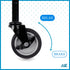 3 Inch 3/8"-16 1-1/2 (Set 4, Caster Wheels, x Threaded Stem Casters with Brake, TPR Rubber Stem Caster Wheels, Smooth