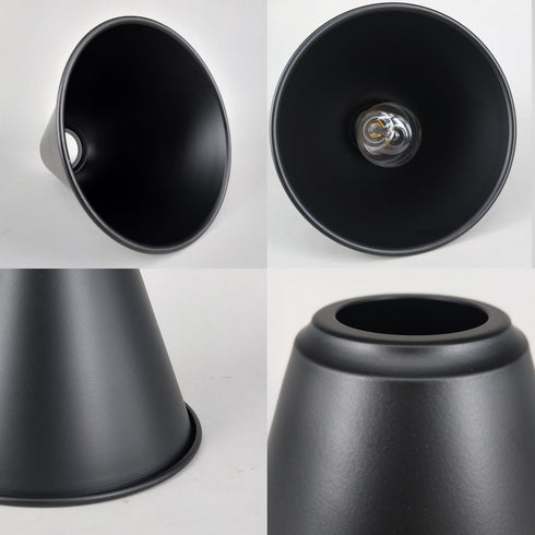 7.5" Bulb E26 Black Industrial Metal Guard Cone Lamp Shade with Light Socket Extender Replacement, Iron Cover, DIY